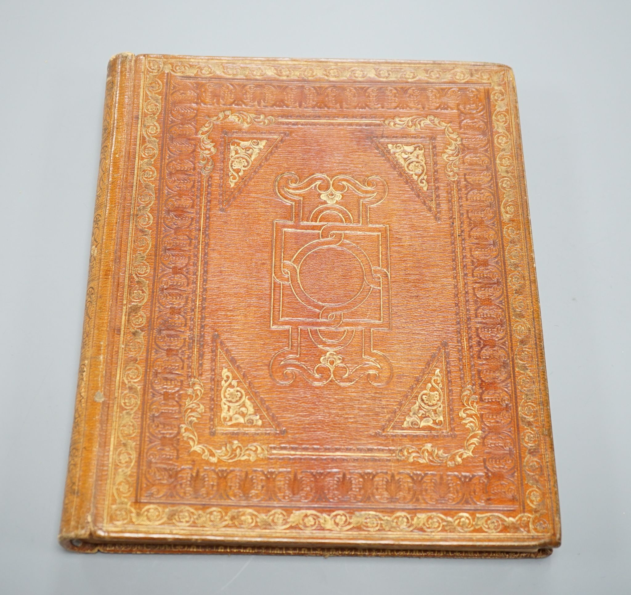 Mary Ann Vogan - an early 19th century album of 60 watercolours, pencil and ink drawings and engravings, including portraits, botanical specimens, land and seascapes, including 3 by R.C. Vogan, the front fly leaf inscrib